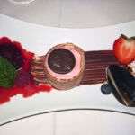 Chocolate taler on a dessert Chocolate taler on a dessert